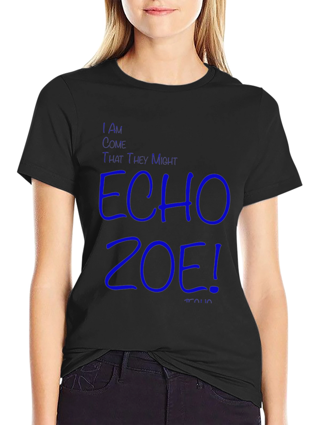 Echo Zoe T-Shirt: Blue Graphic Design