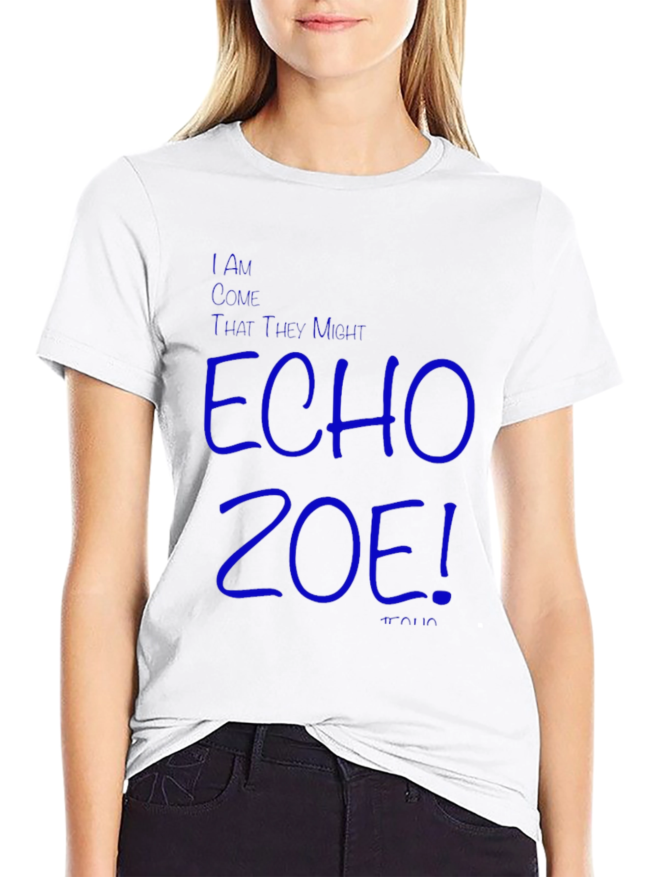 Echo Zoe T-Shirt: Blue Graphic Design