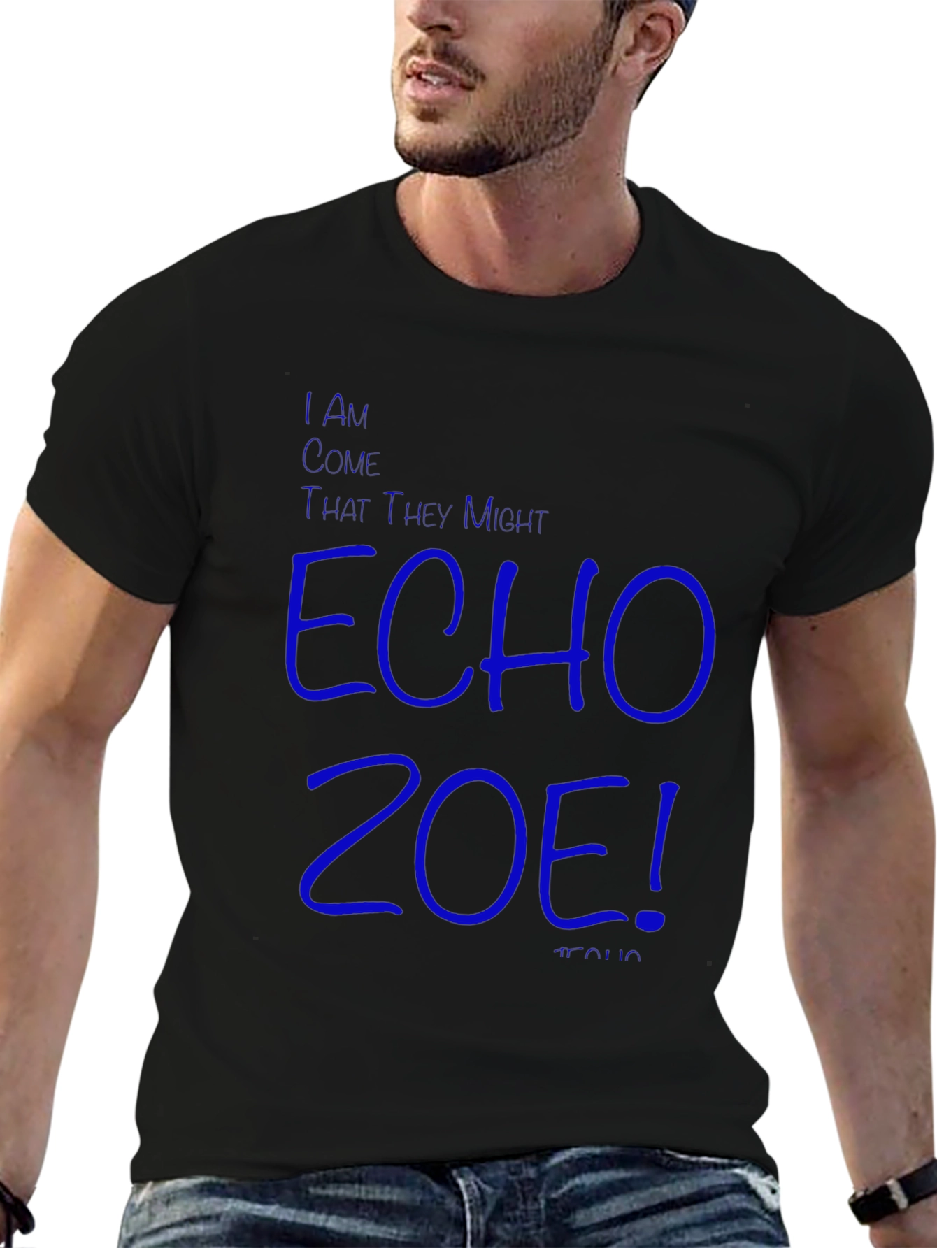 Echo Zoe T-Shirt: Blue Graphic Design