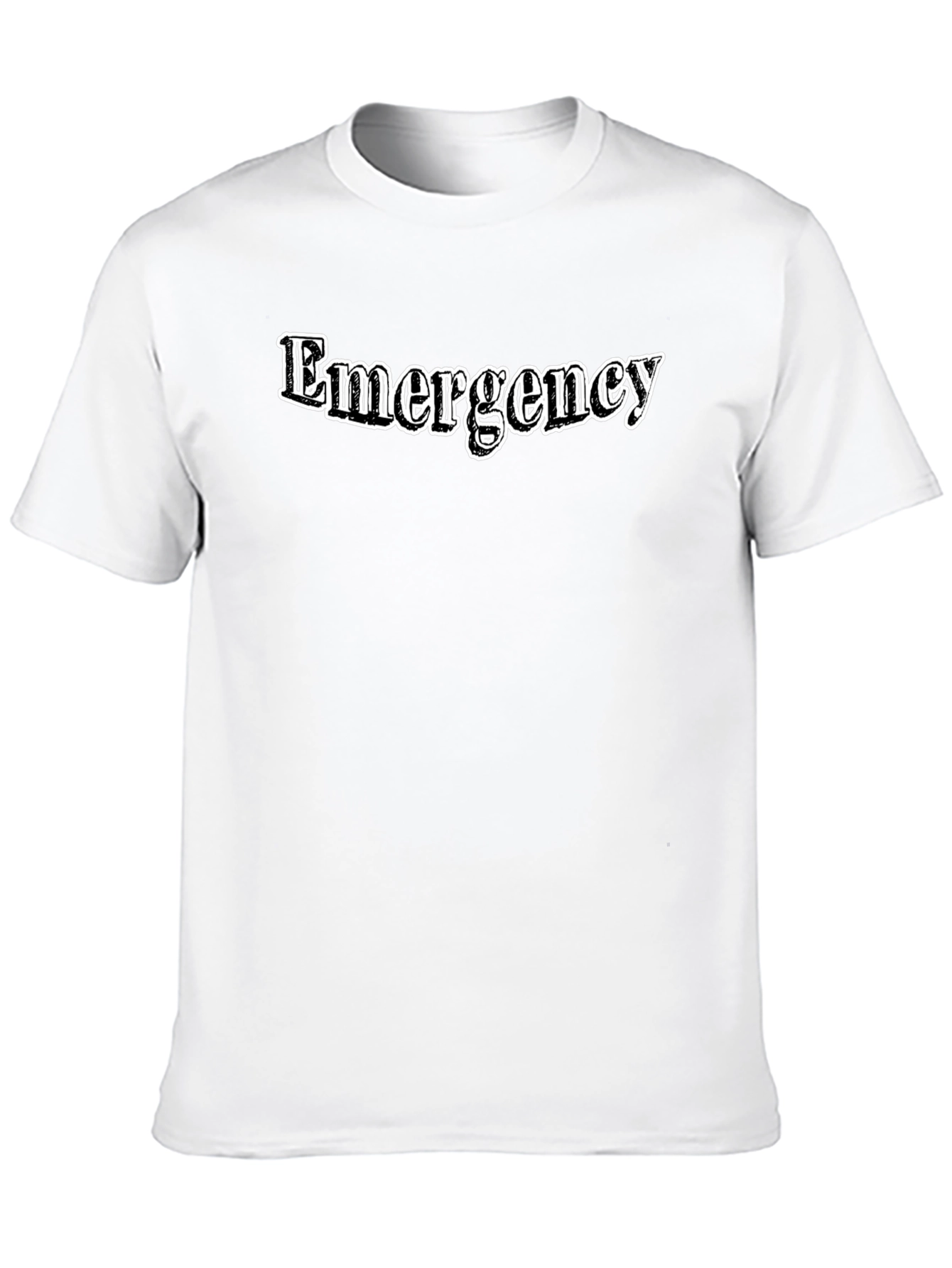 Emergency Graphic Print Black T-Shirt