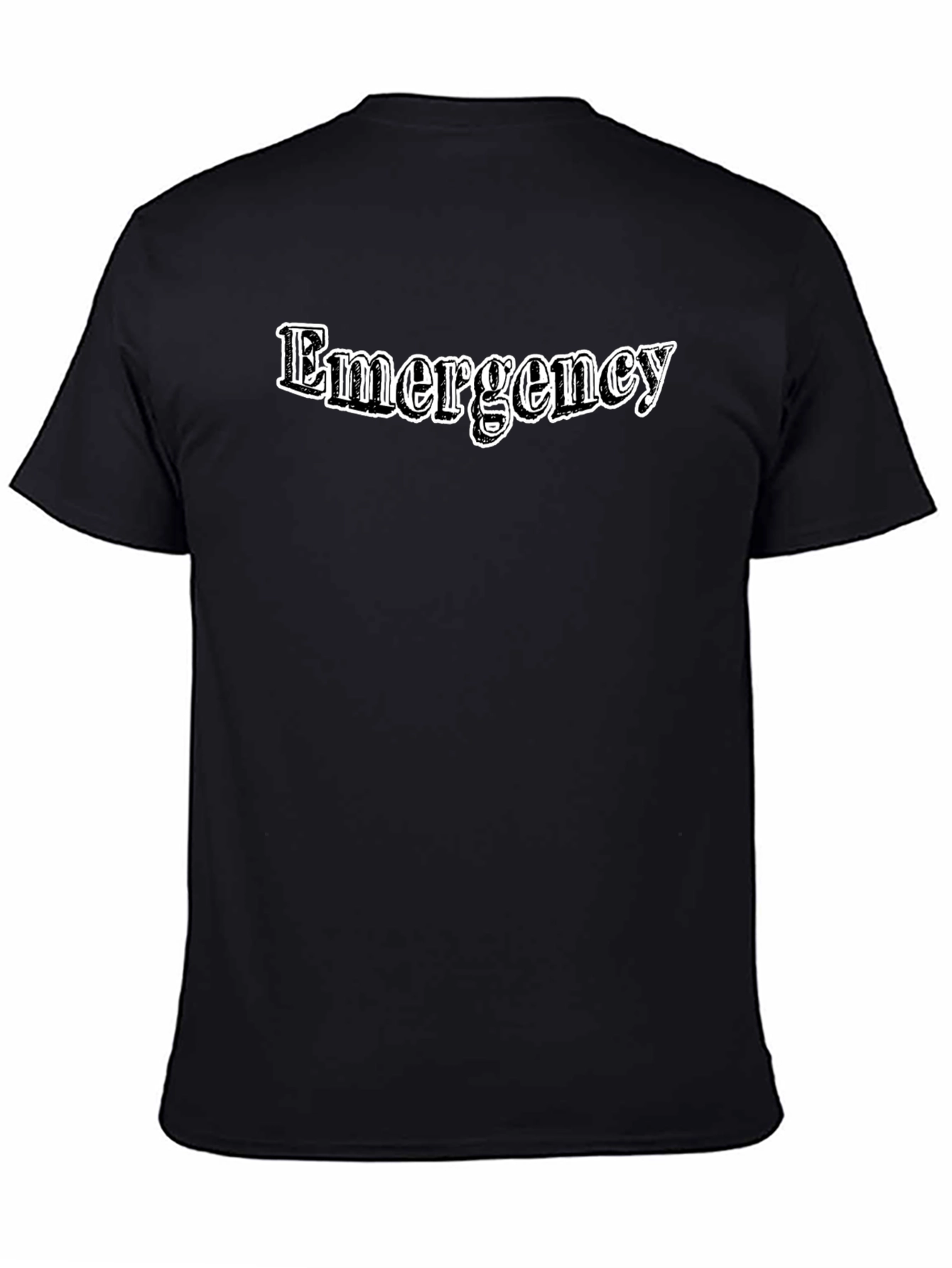 Emergency Graphic Print Black T-Shirt