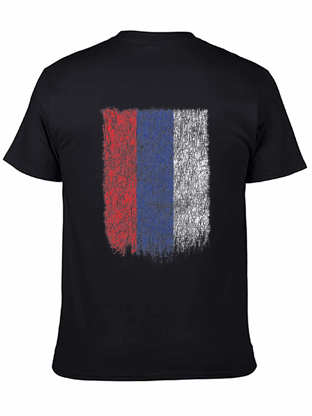 Distressed Russia Flag Graphic Tee - Black