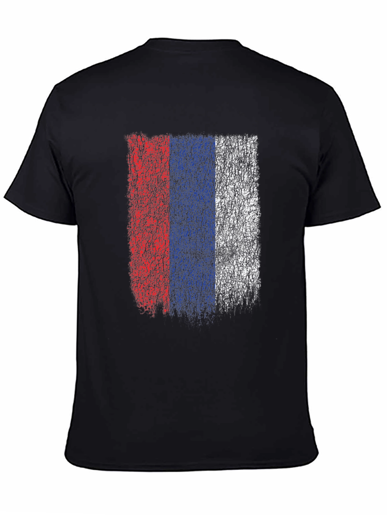 Distressed Russia Flag Graphic Tee - Black