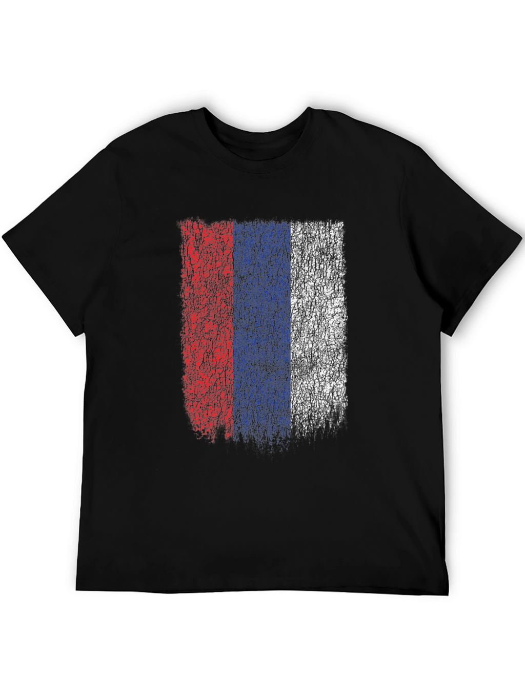 Distressed Russia Flag Graphic Tee - Black