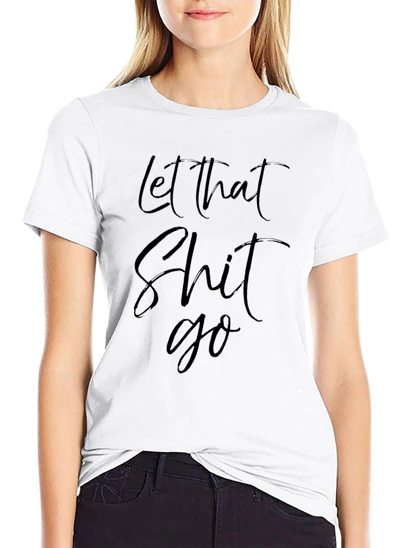 Let That Go Black Graphic Tee