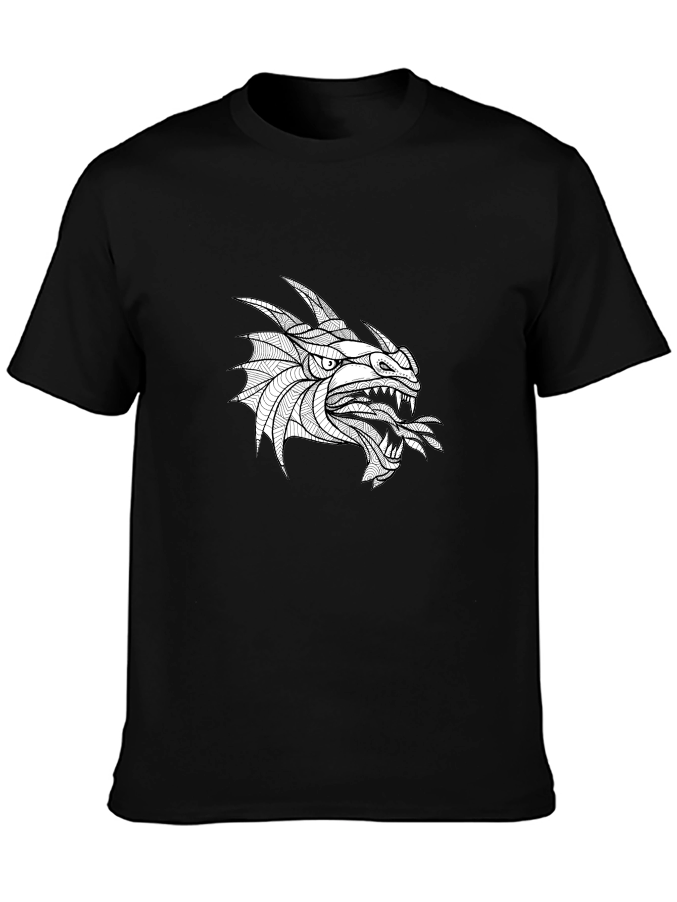 Dragon Graphic Tee - Bold Black Cotton T-Shirt