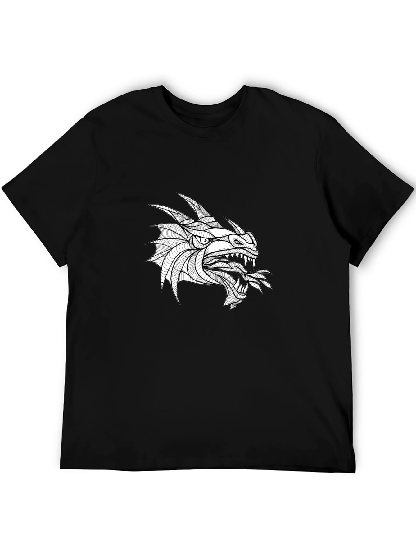 Dragon Graphic Tee - Bold Black Cotton T-Shirt