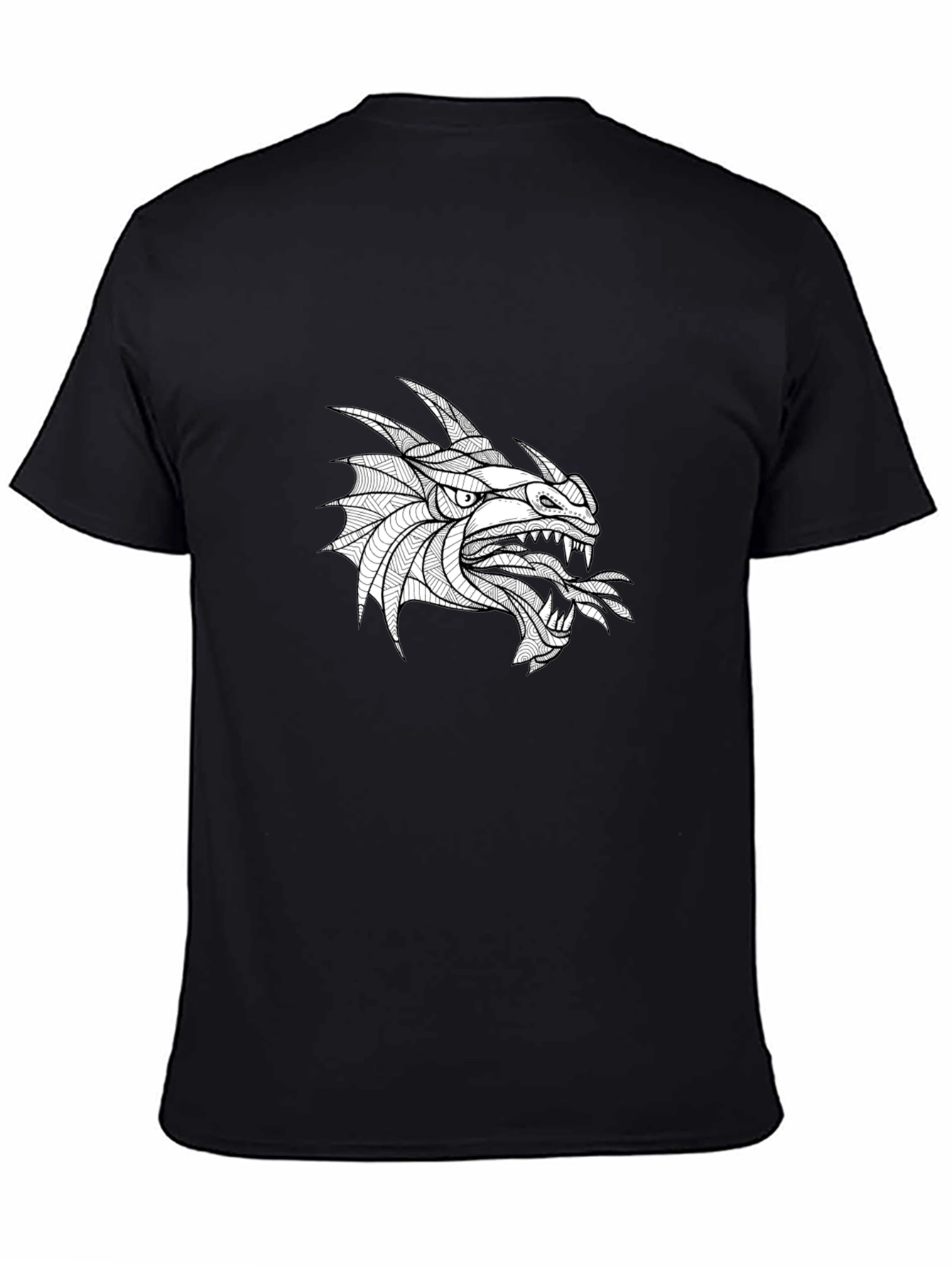 Dragon Graphic Tee - Bold Black Cotton T-Shirt