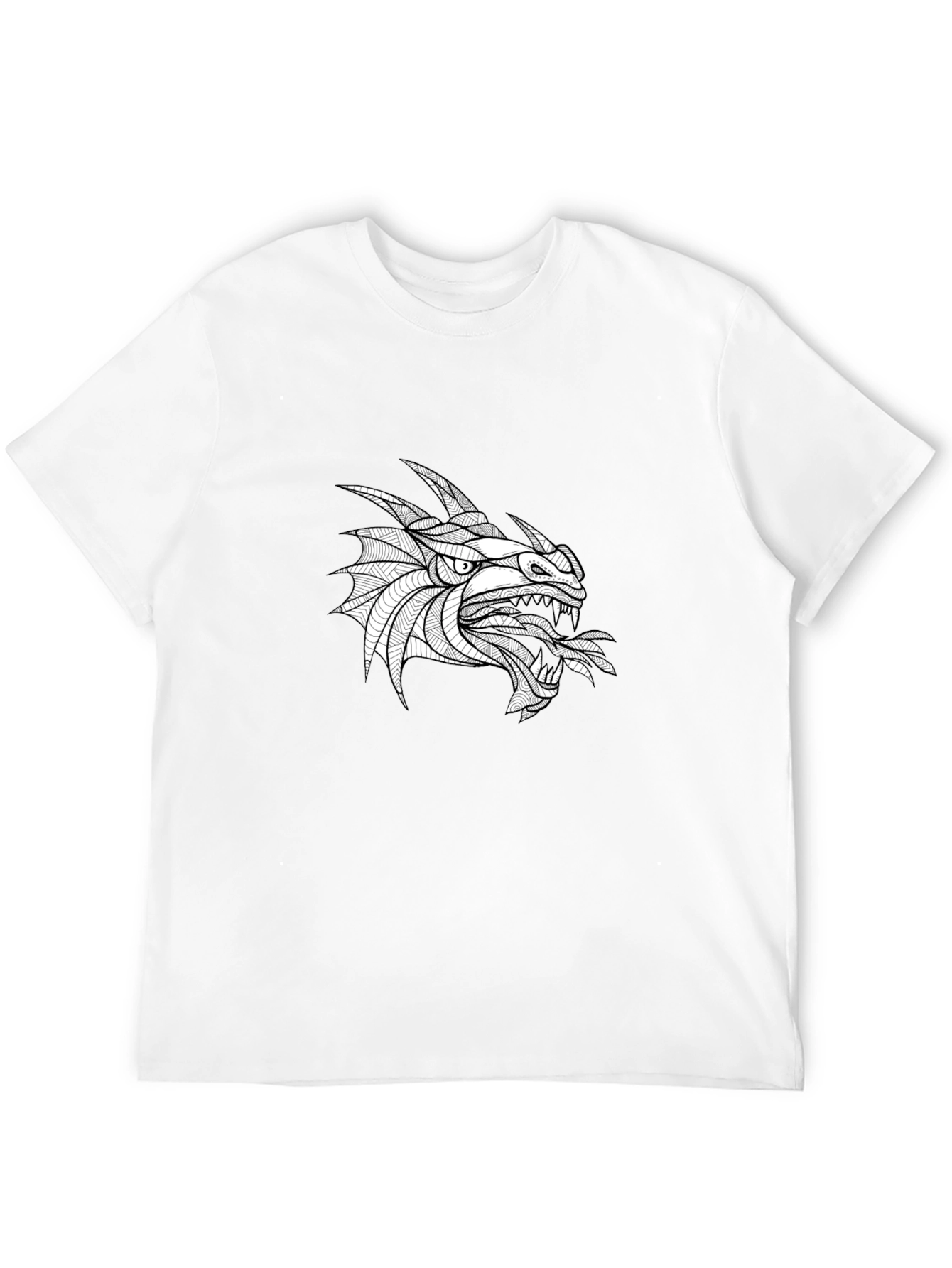 Dragon Graphic Tee - Bold Black Cotton T-Shirt