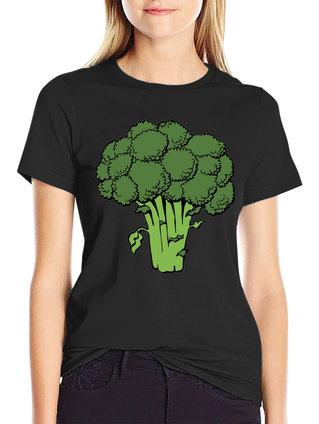 Broccoli Graphic Black T-Shirt