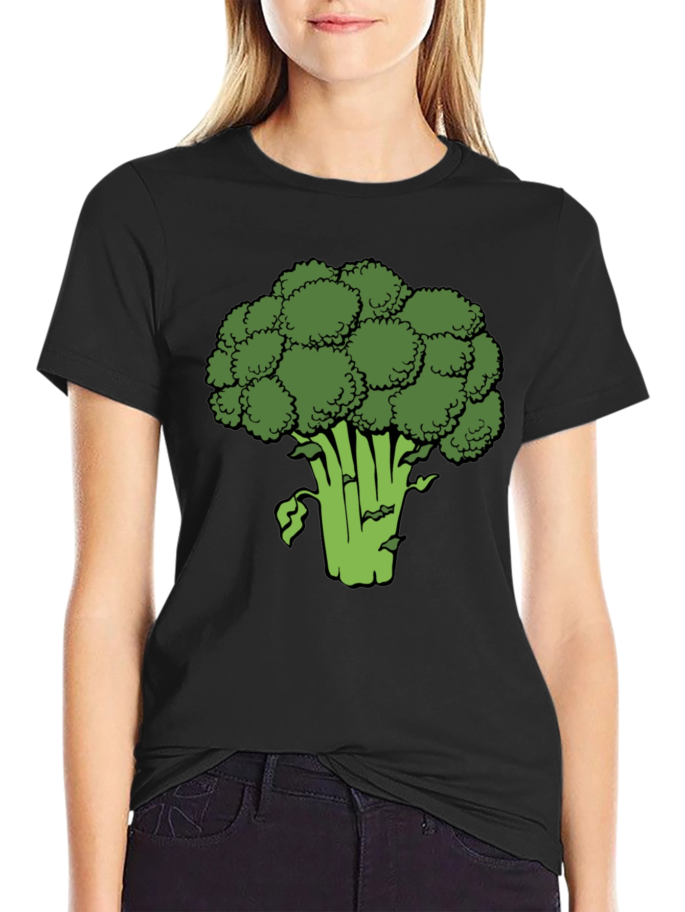 Broccoli Graphic Black T-Shirt