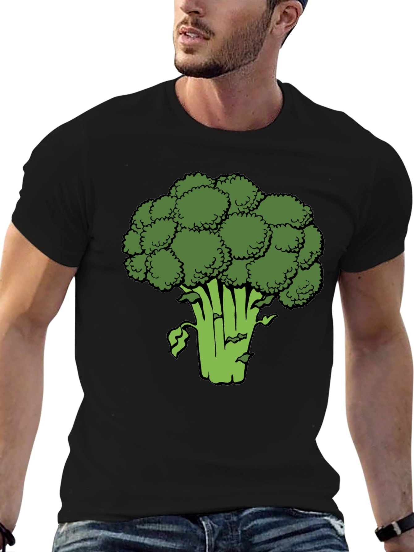 Broccoli Graphic Black T-Shirt