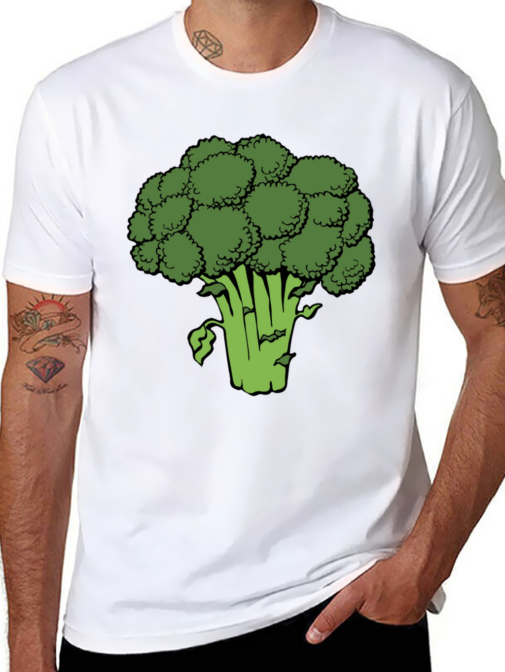 Broccoli Graphic Black T-Shirt