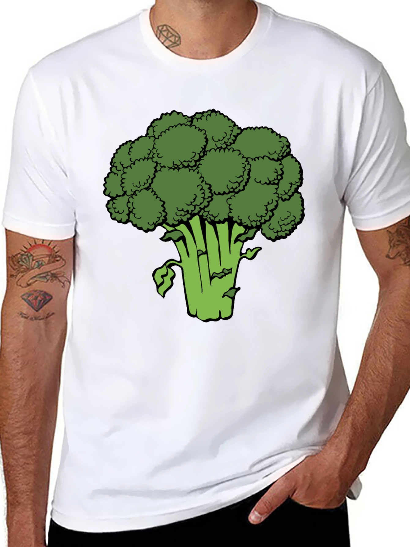 Broccoli Graphic Black T-Shirt