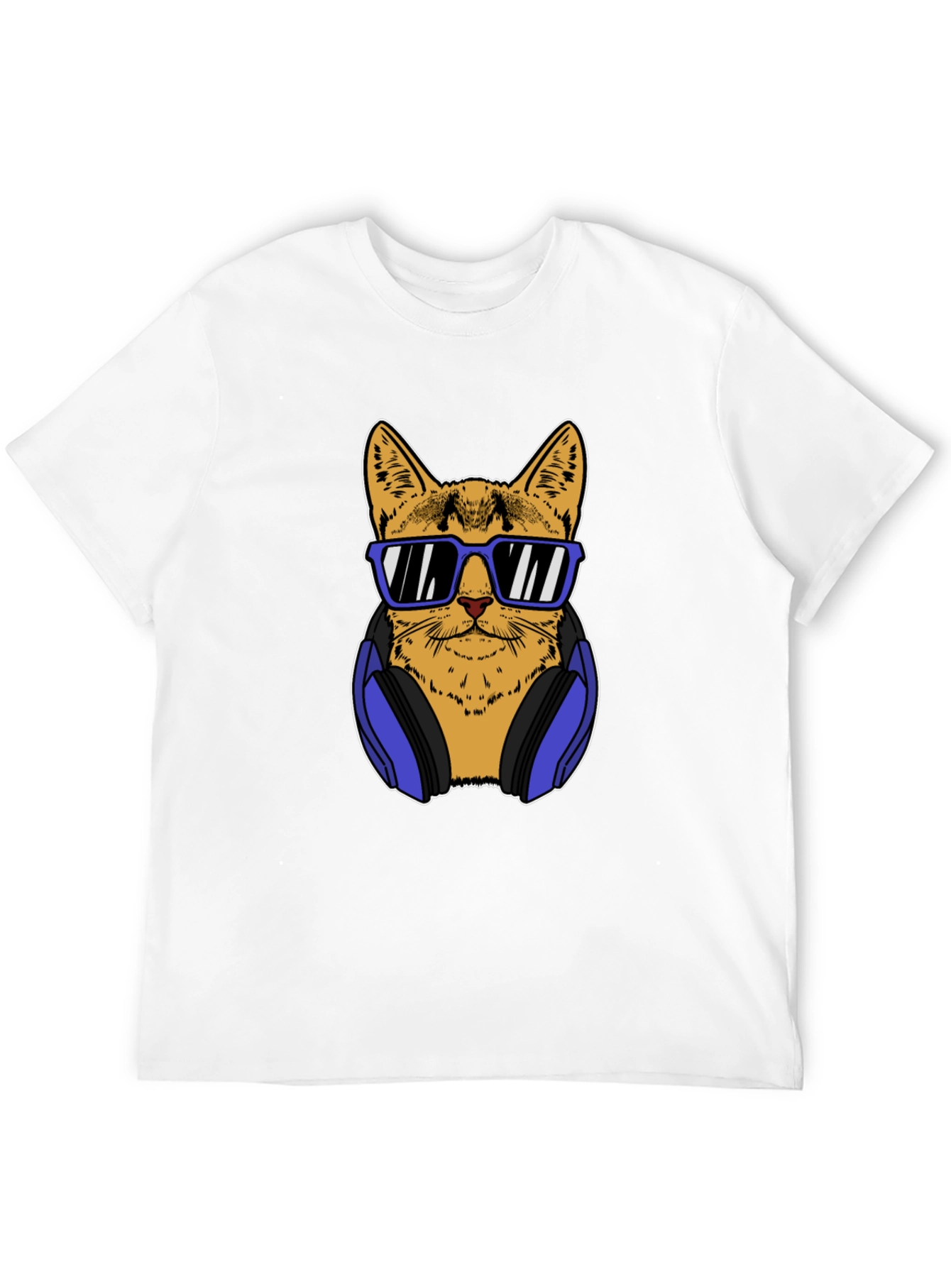 Cool Cat Tee: Sunglasses & Headphones Graphic T-Shirt