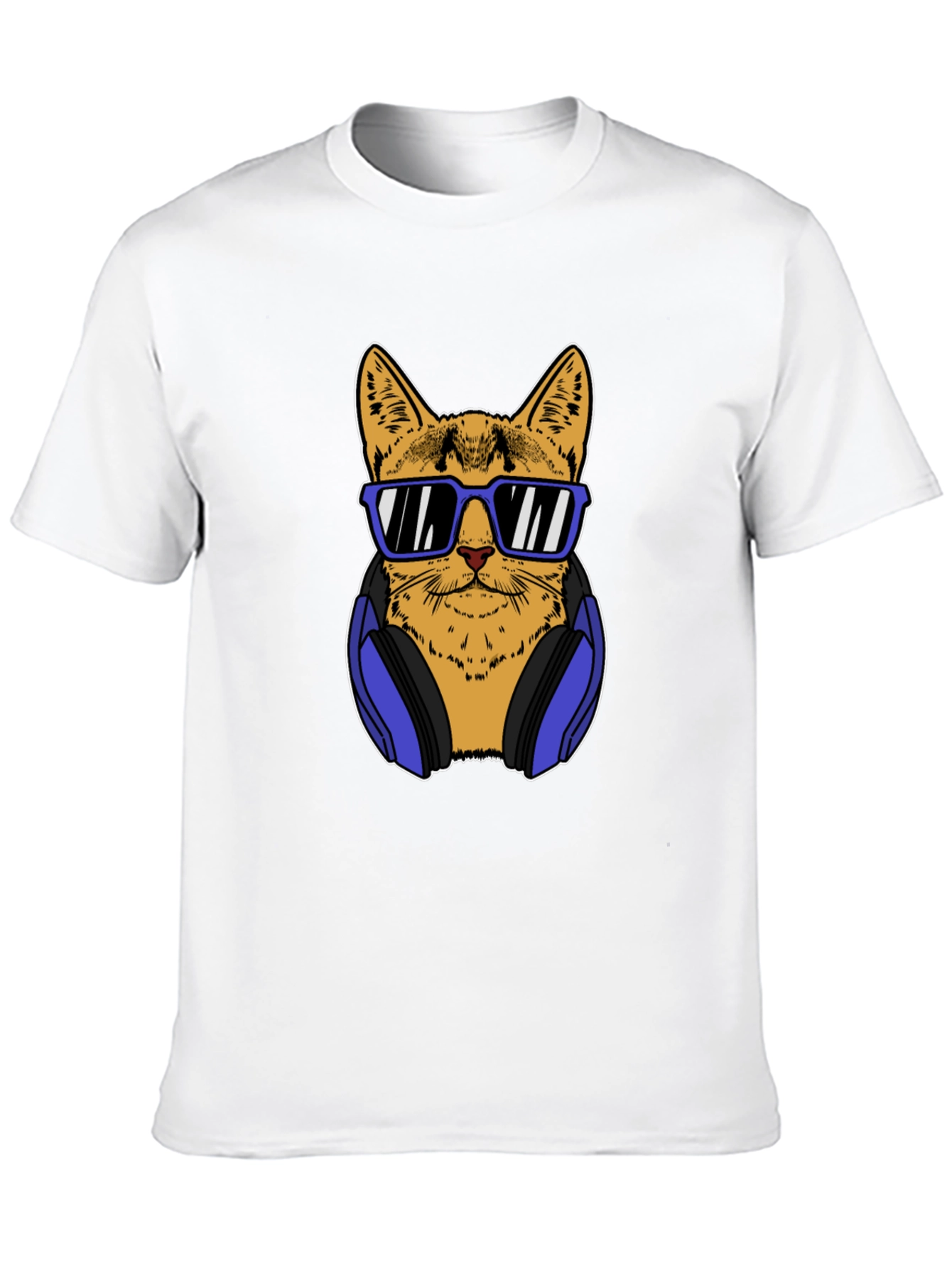 Cool Cat Tee: Sunglasses & Headphones Graphic T-Shirt