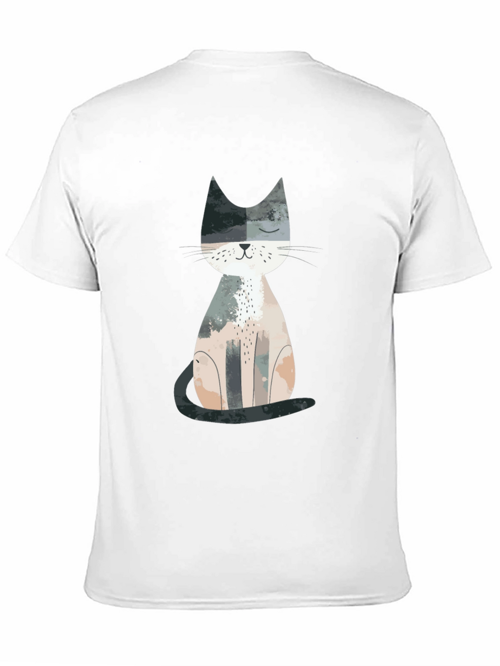 Cute Cat Graphic Print Crew Neck T-Shirt