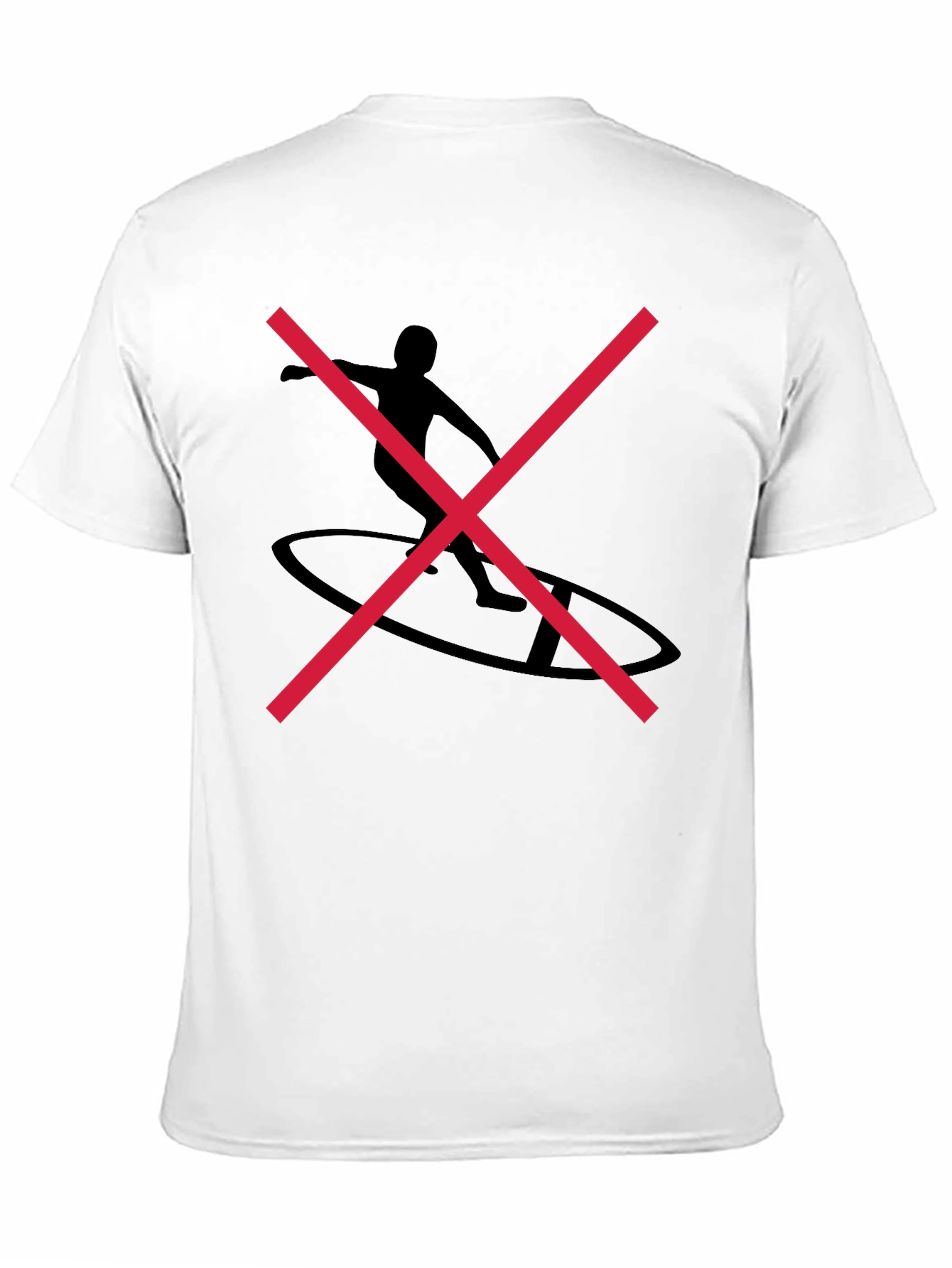 Black Graphic Tee with Surfer Silhouette
