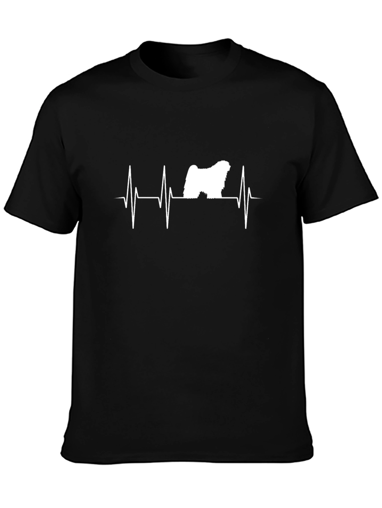Dog Breed Heartbeat T-Shirt - Black