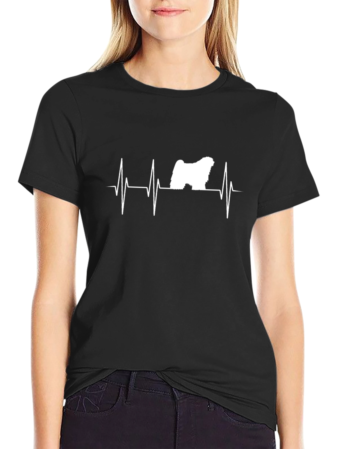 Dog Breed Heartbeat T-Shirt - Black