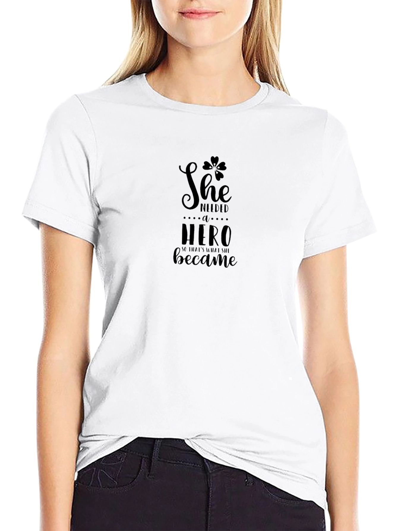 She Needed A Hero Graphic Tee - Black