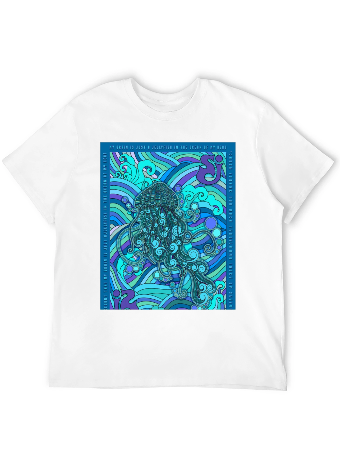 Jellyfish Brain Graphic Tee - Soft Cotton Comfort