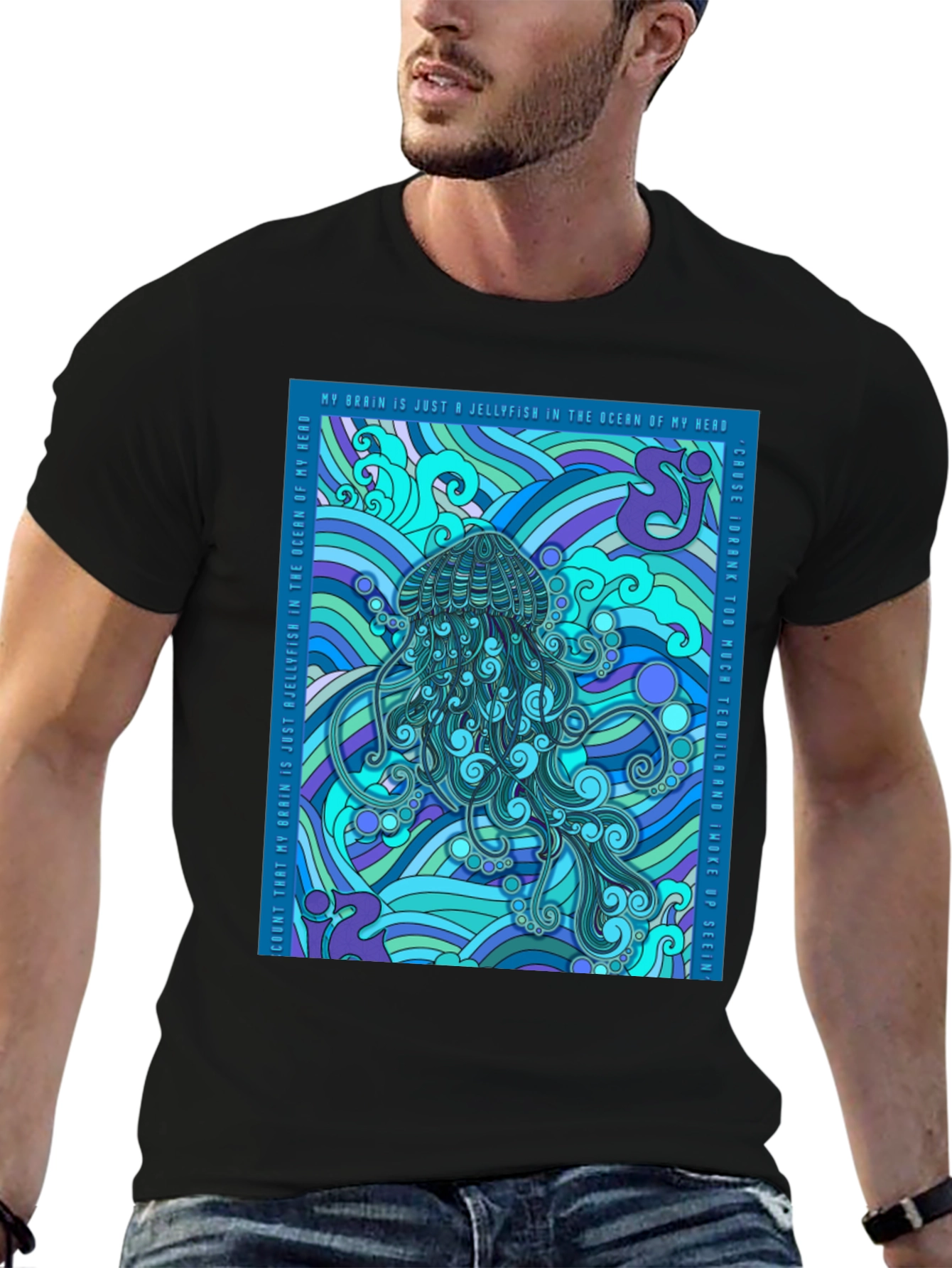 Jellyfish Brain Graphic Tee - Soft Cotton Comfort