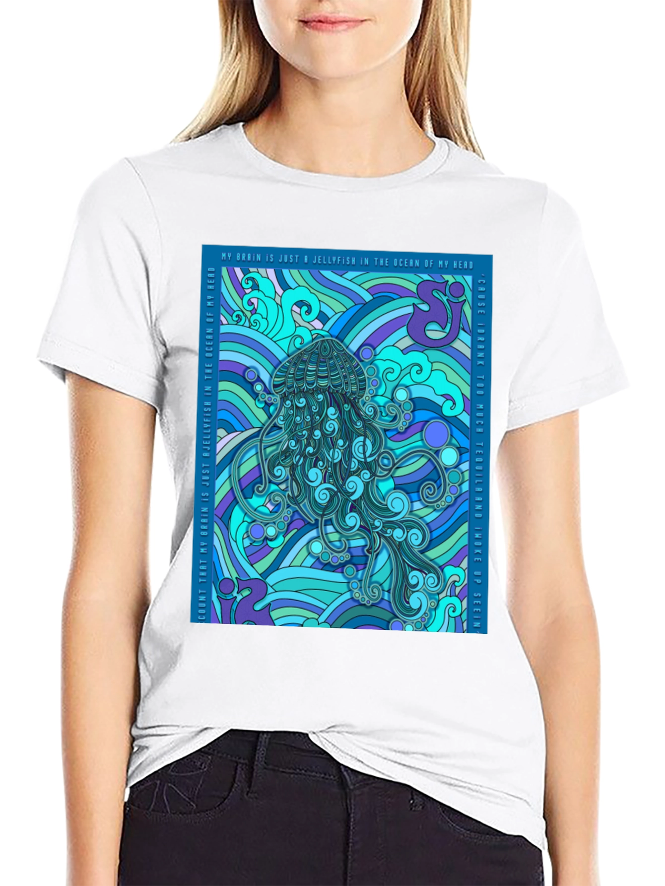 Jellyfish Brain Graphic Tee - Soft Cotton Comfort