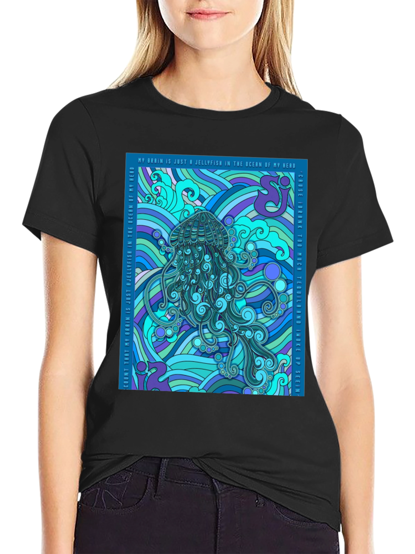 Jellyfish Brain Graphic Tee - Soft Cotton Comfort