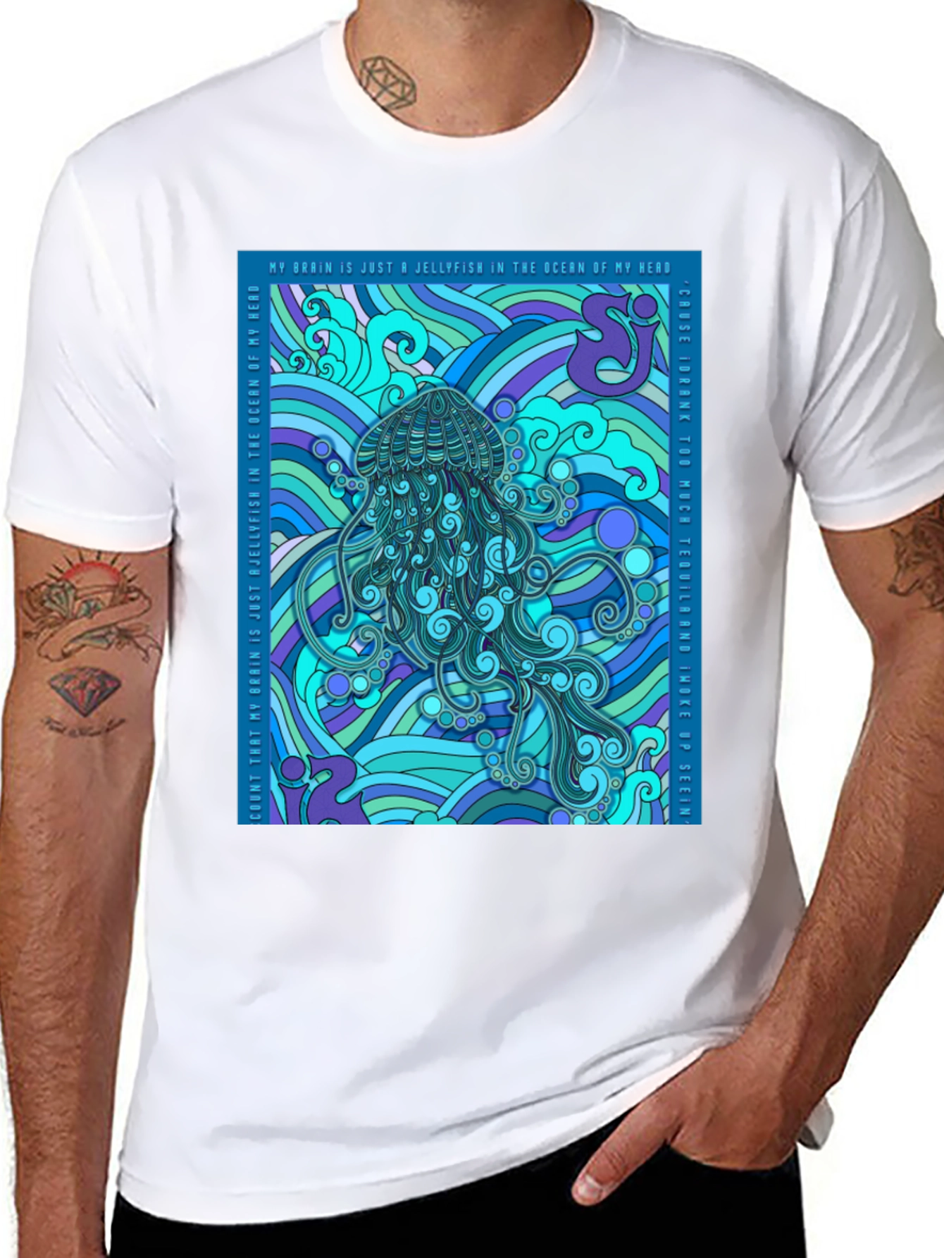 Jellyfish Brain Graphic Tee - Soft Cotton Comfort