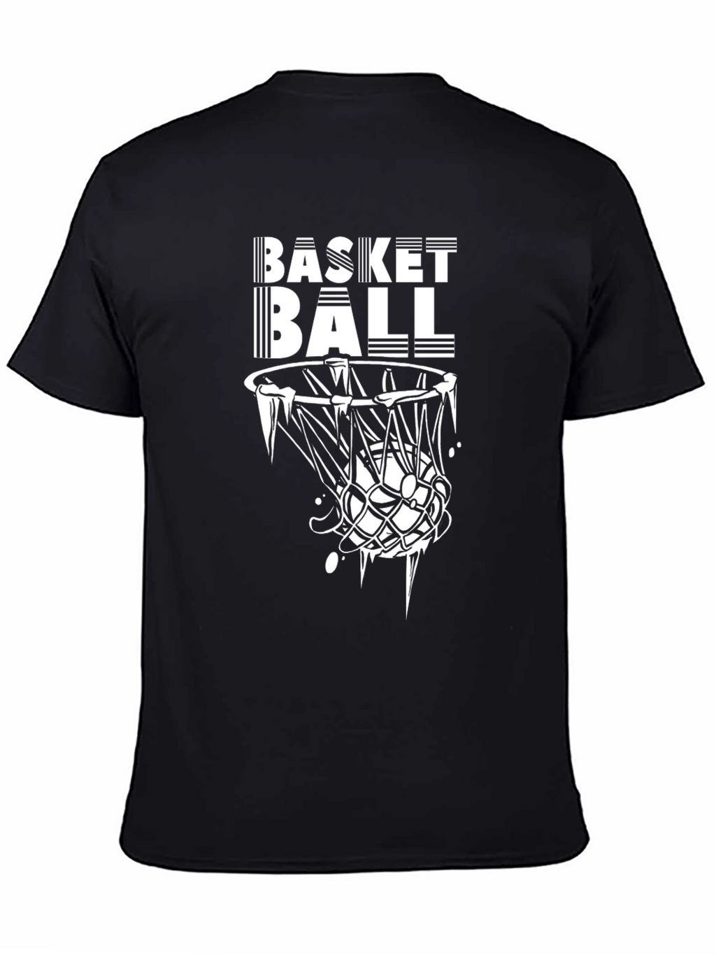 Basketball Graphic Tee - Black Cotton T-Shirt