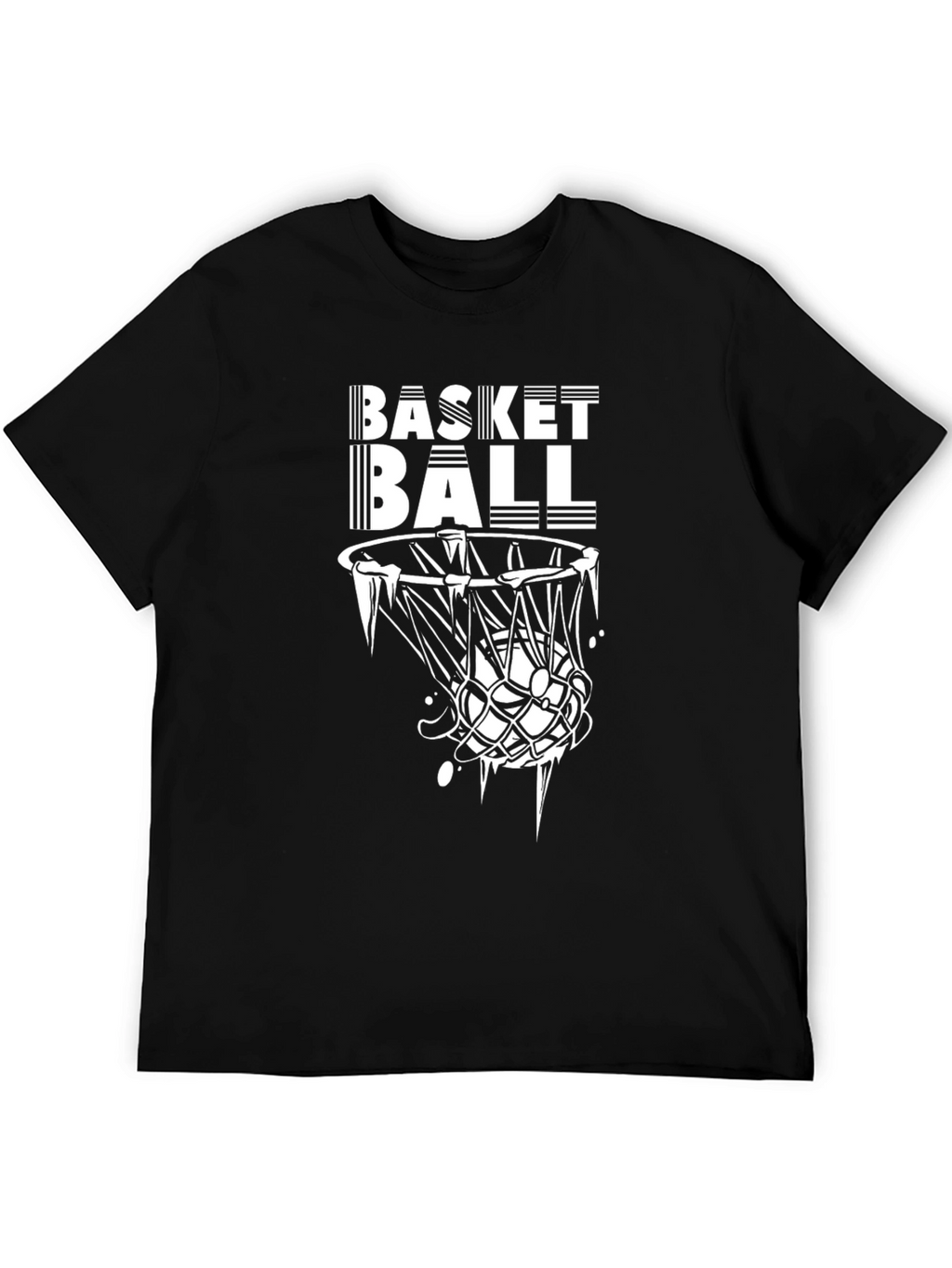 Basketball Graphic Tee - Black Cotton T-Shirt
