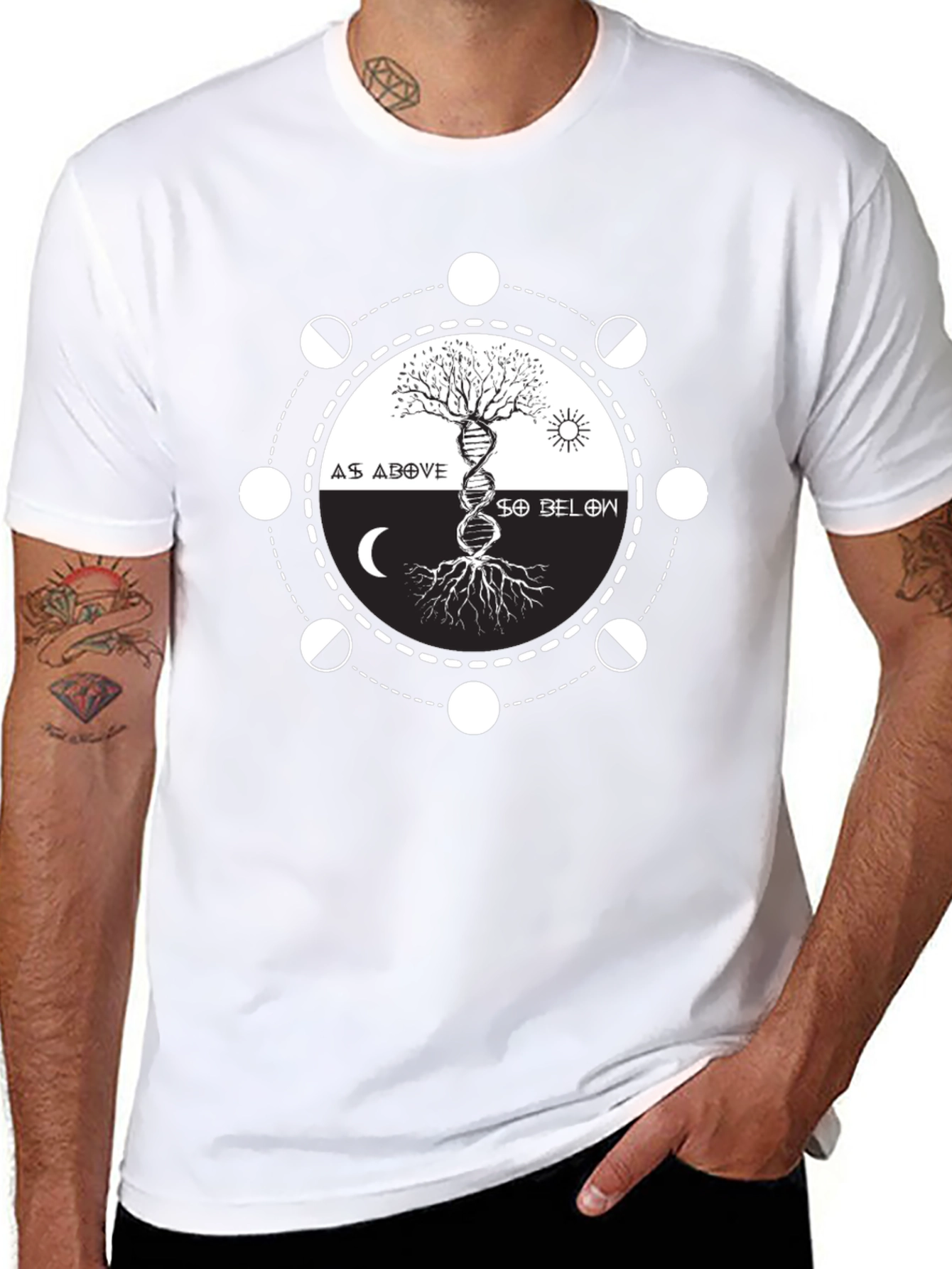As Above So Below Graphic Tee - Black