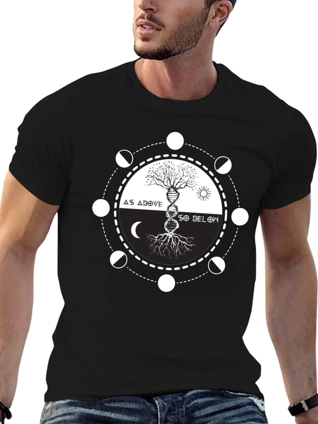 As Above So Below Graphic Tee - Black