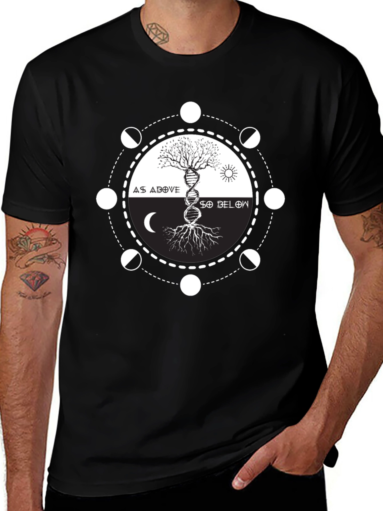 As Above So Below Graphic Tee - Black