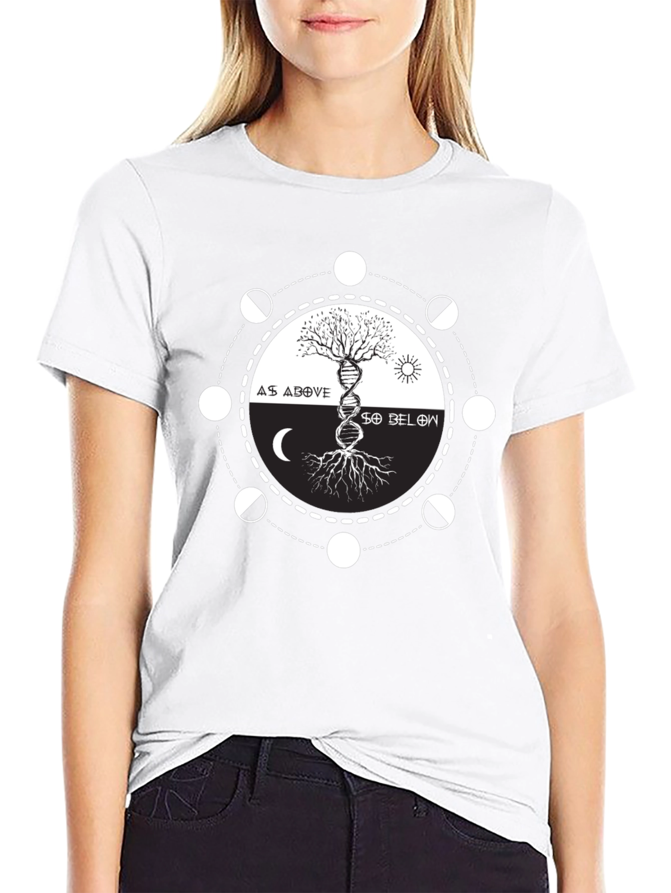 As Above So Below Graphic Tee - Black