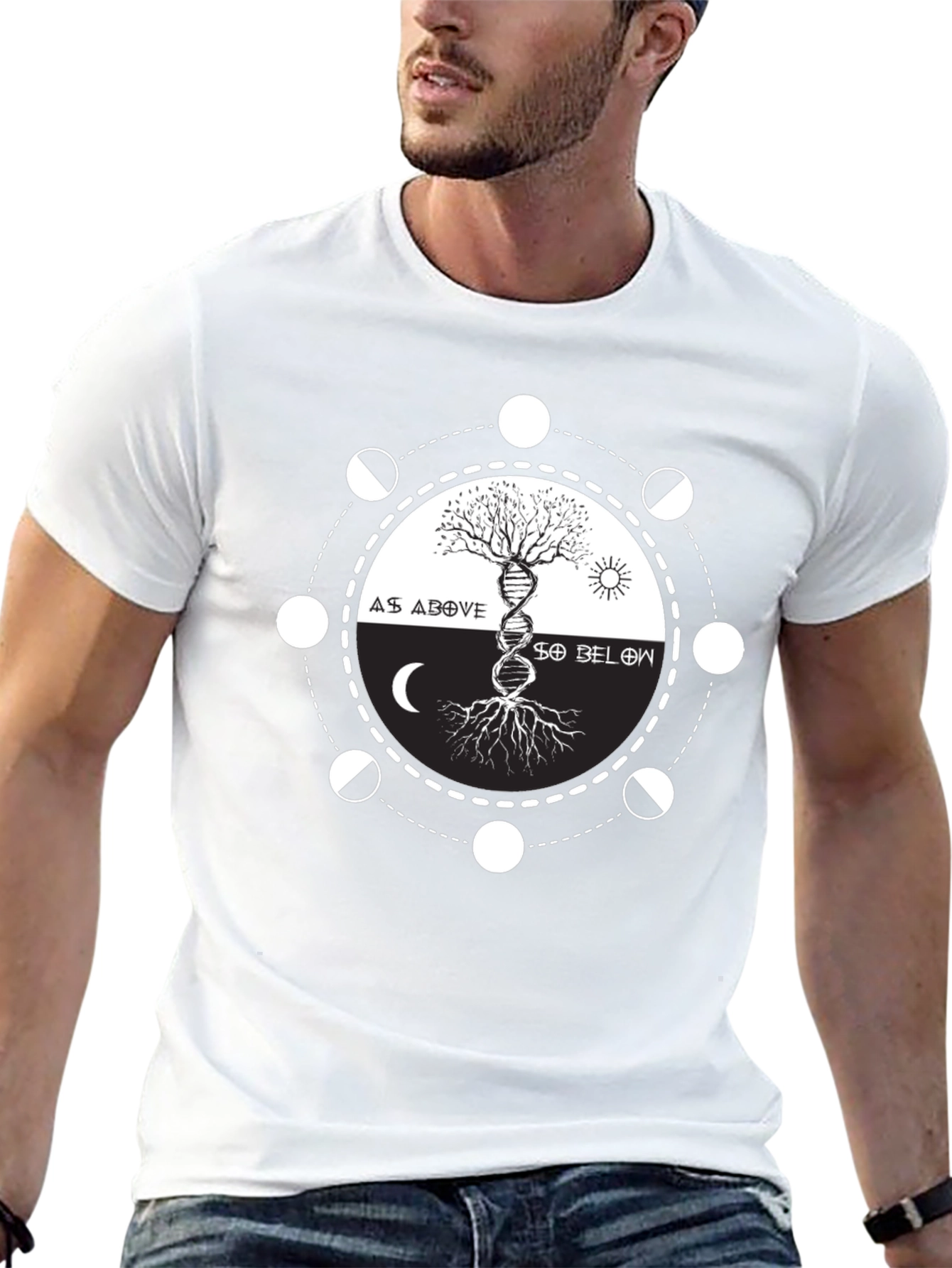 As Above So Below Graphic Tee - Black
