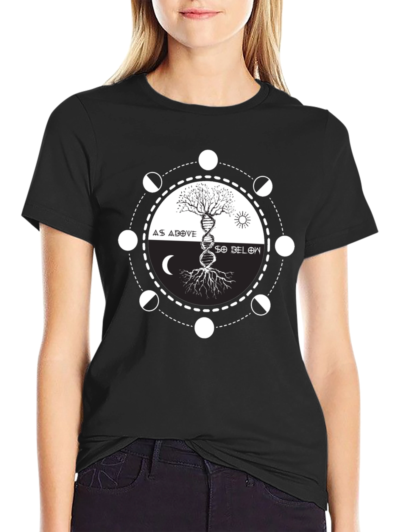 As Above So Below Graphic Tee - Black