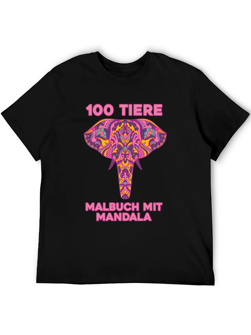 Elephant Mandala T-Shirt - 100 Tiere Malbuch