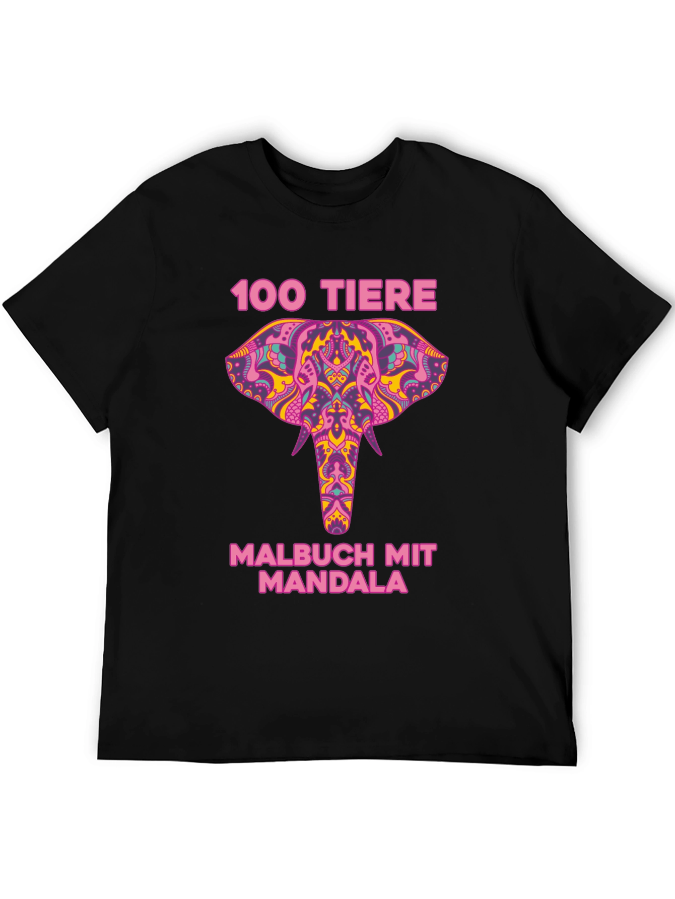 Elephant Mandala T-Shirt - 100 Tiere Malbuch