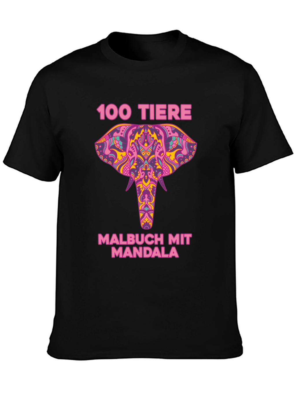 Elephant Mandala T-Shirt - 100 Tiere Malbuch