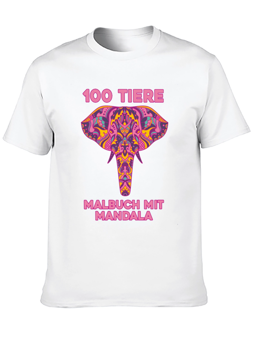Elephant Mandala T-Shirt - 100 Tiere Malbuch
