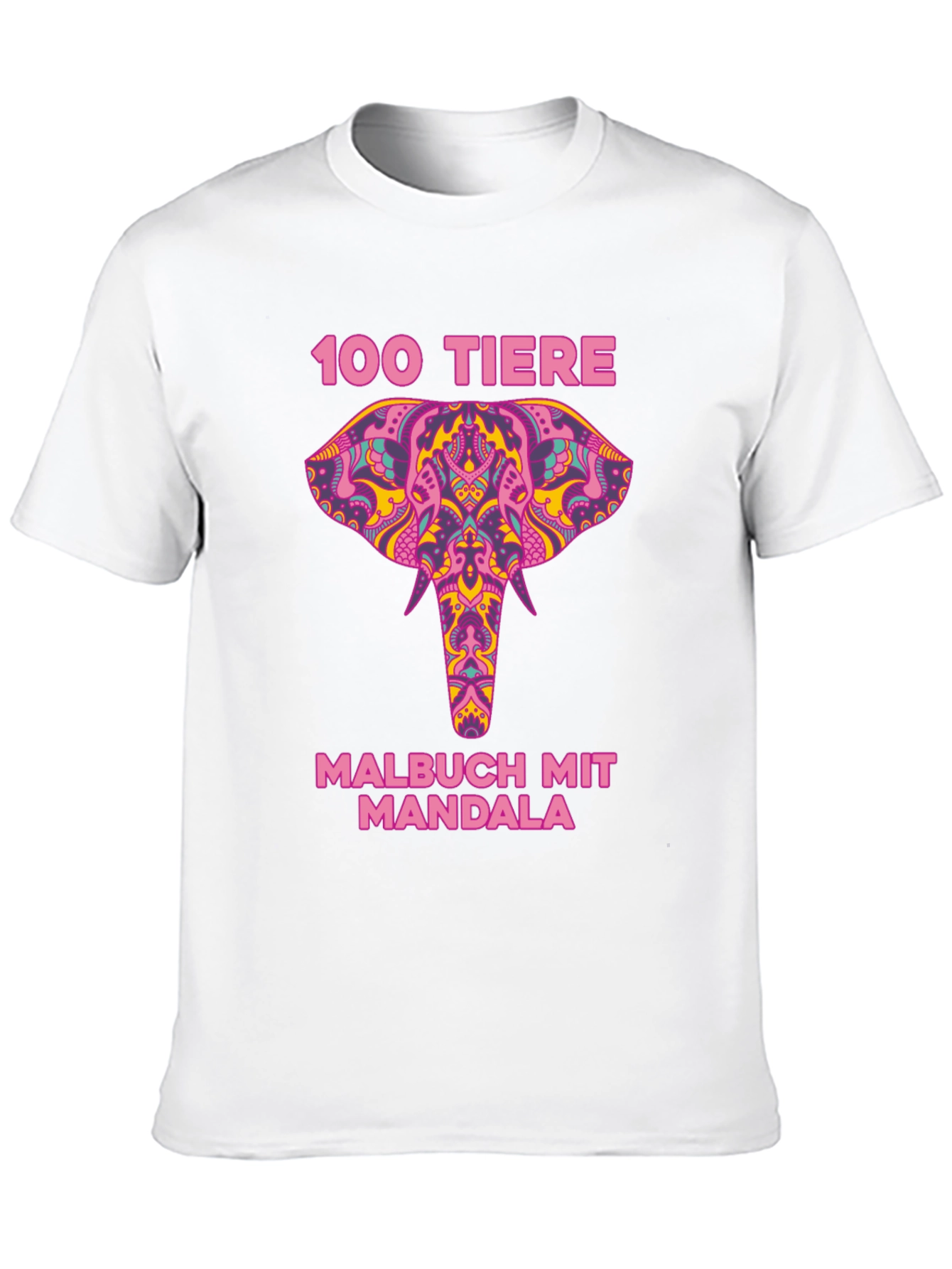 Elephant Mandala T-Shirt - 100 Tiere Malbuch
