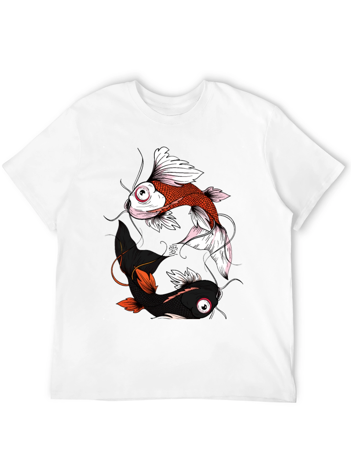Yin Yang Koi Fish Graphic Tee - Black