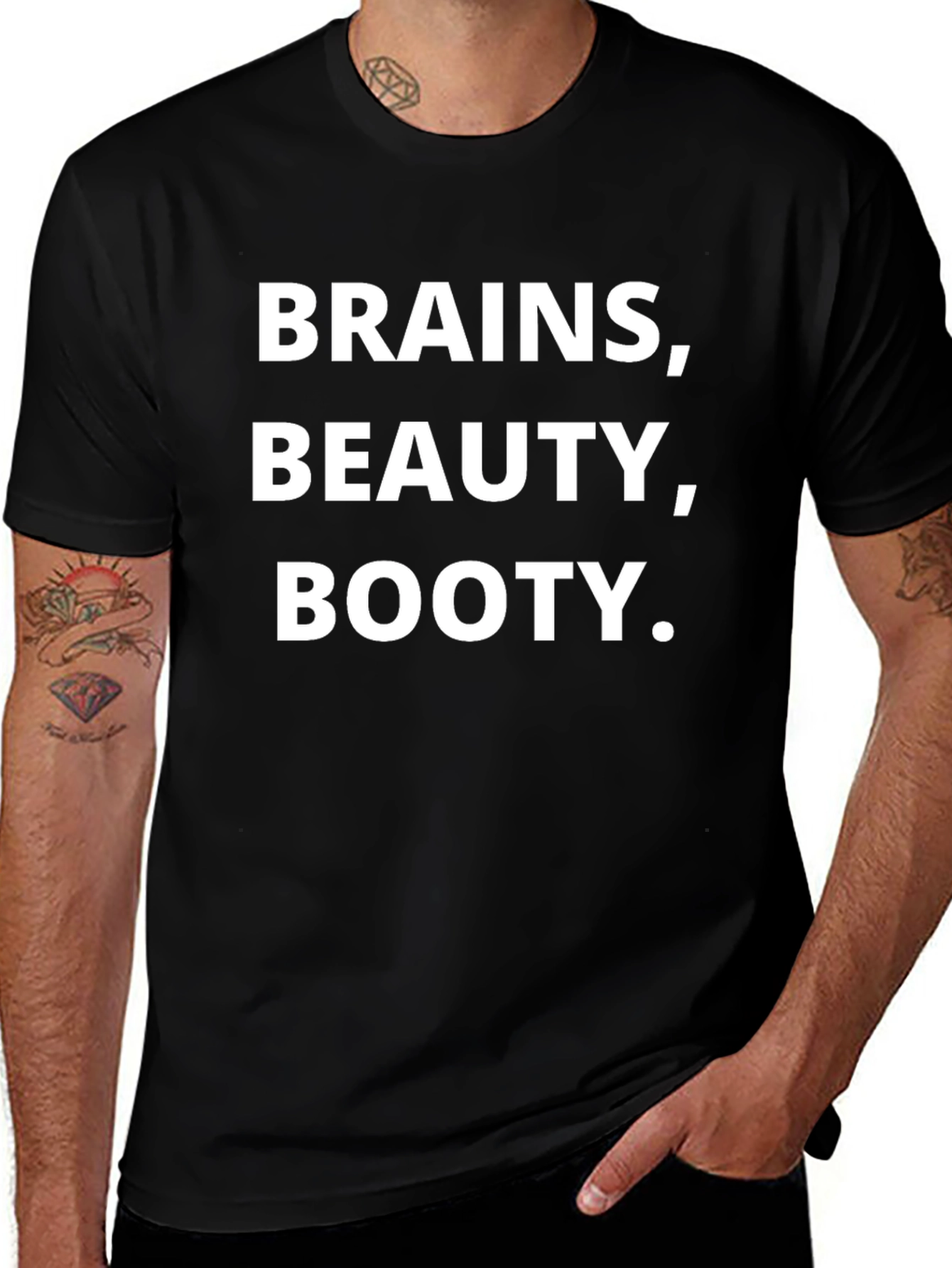 Brains Beauty Booty Graphic Tee