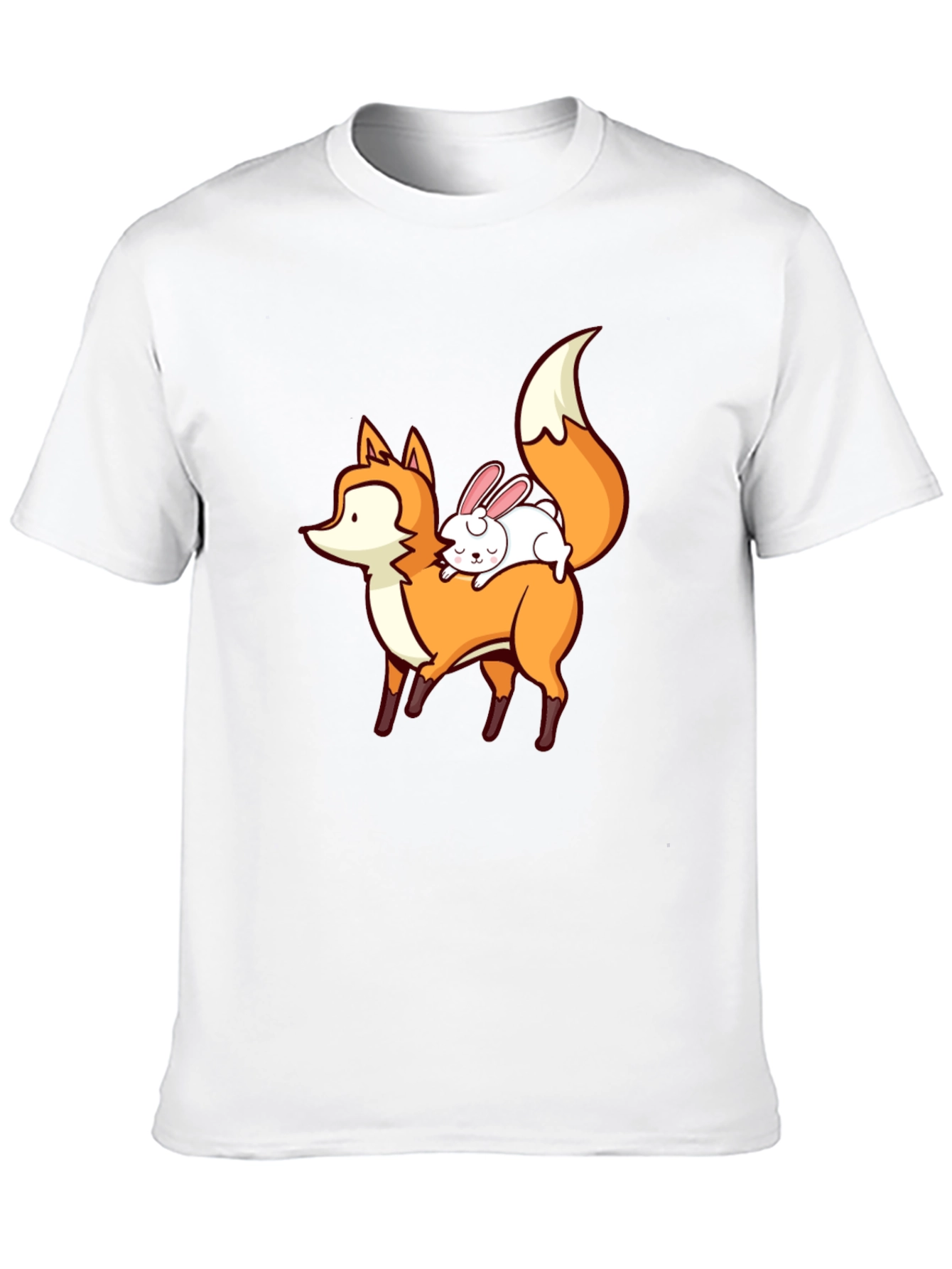 Fox & Rabbit Graphic Tee - Cute Animal T-Shirt