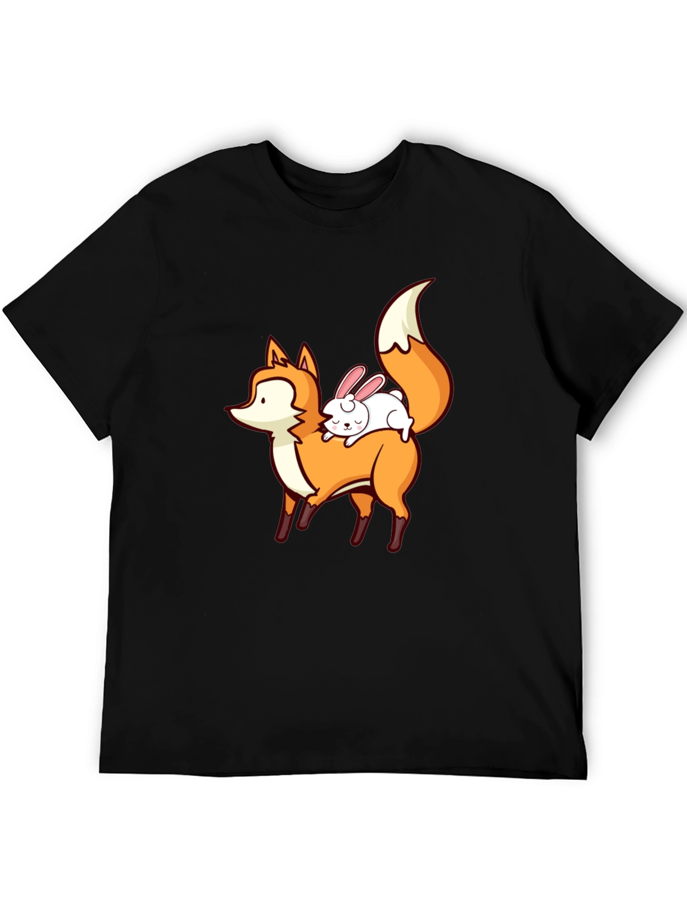 Fox & Rabbit Graphic Tee - Cute Animal T-Shirt