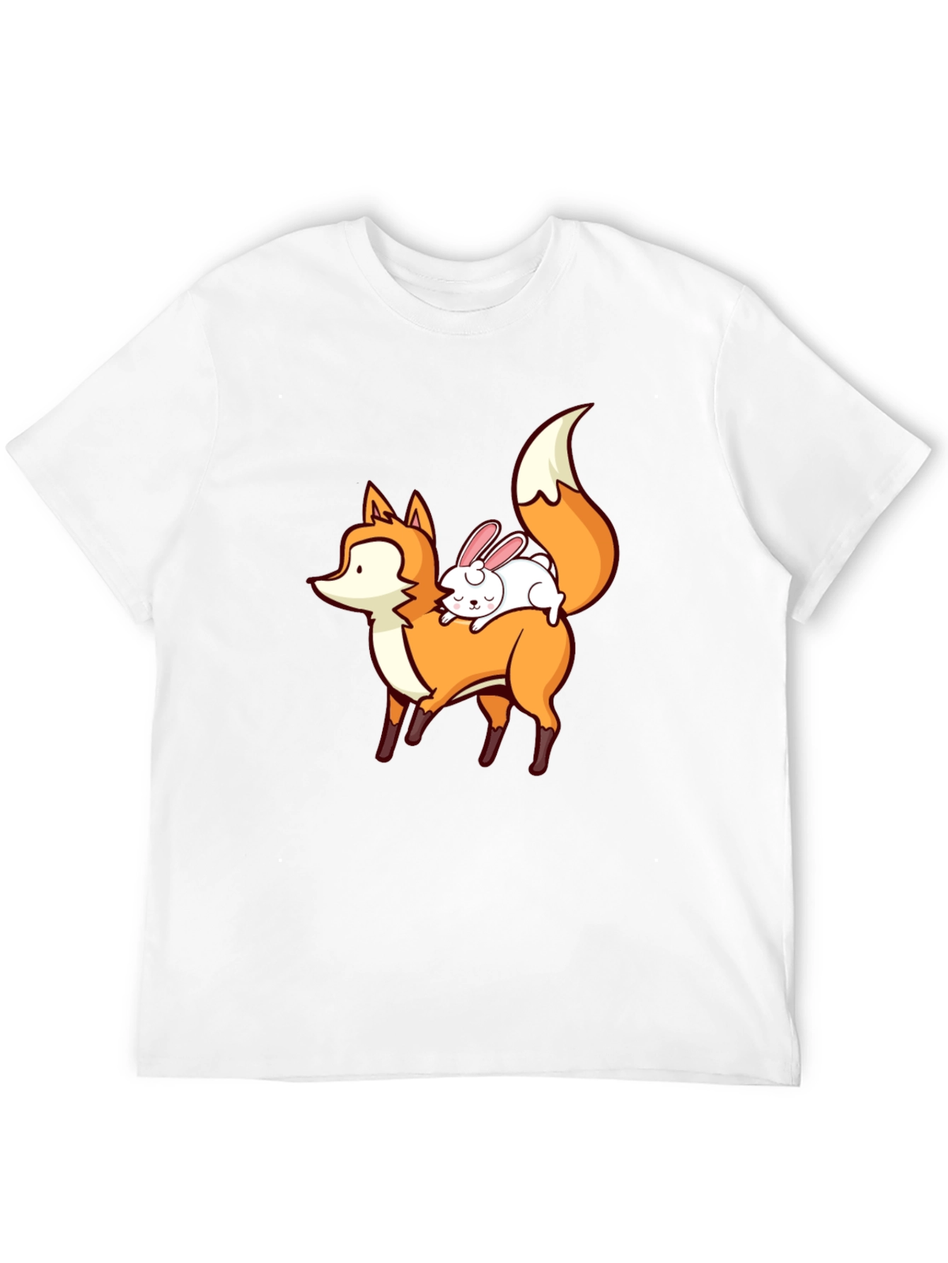Fox & Rabbit Graphic Tee - Cute Animal T-Shirt