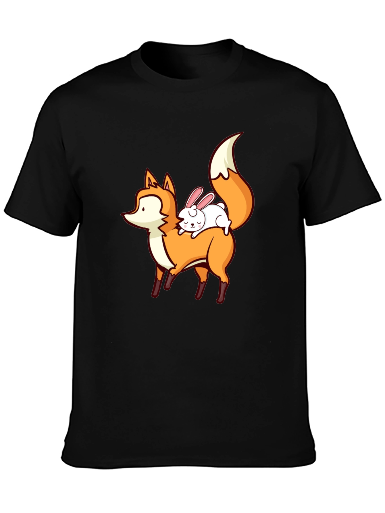 Fox & Rabbit Graphic Tee - Cute Animal T-Shirt