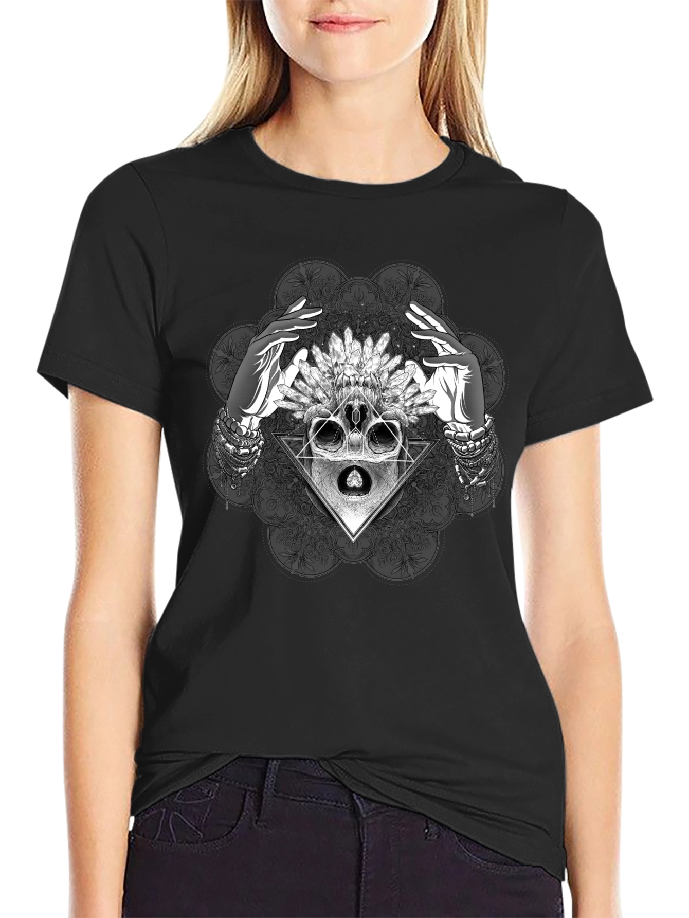 Mystic Skull Graphic Tee - Black